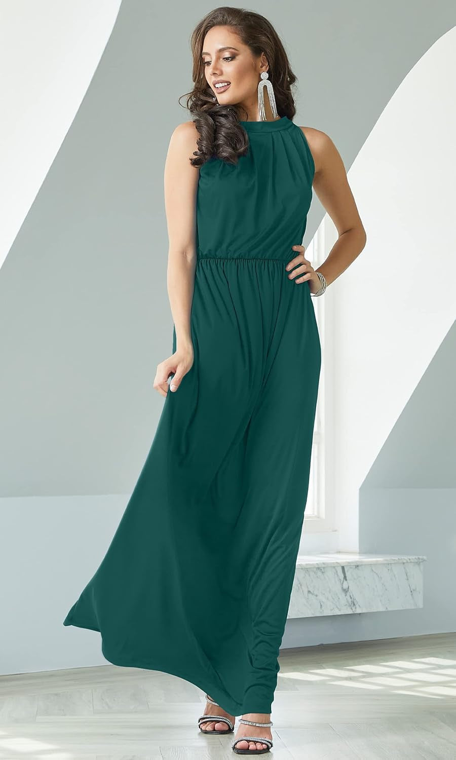 2025 Sexy Sleeveless Summer Formal Flowy Casual Gown