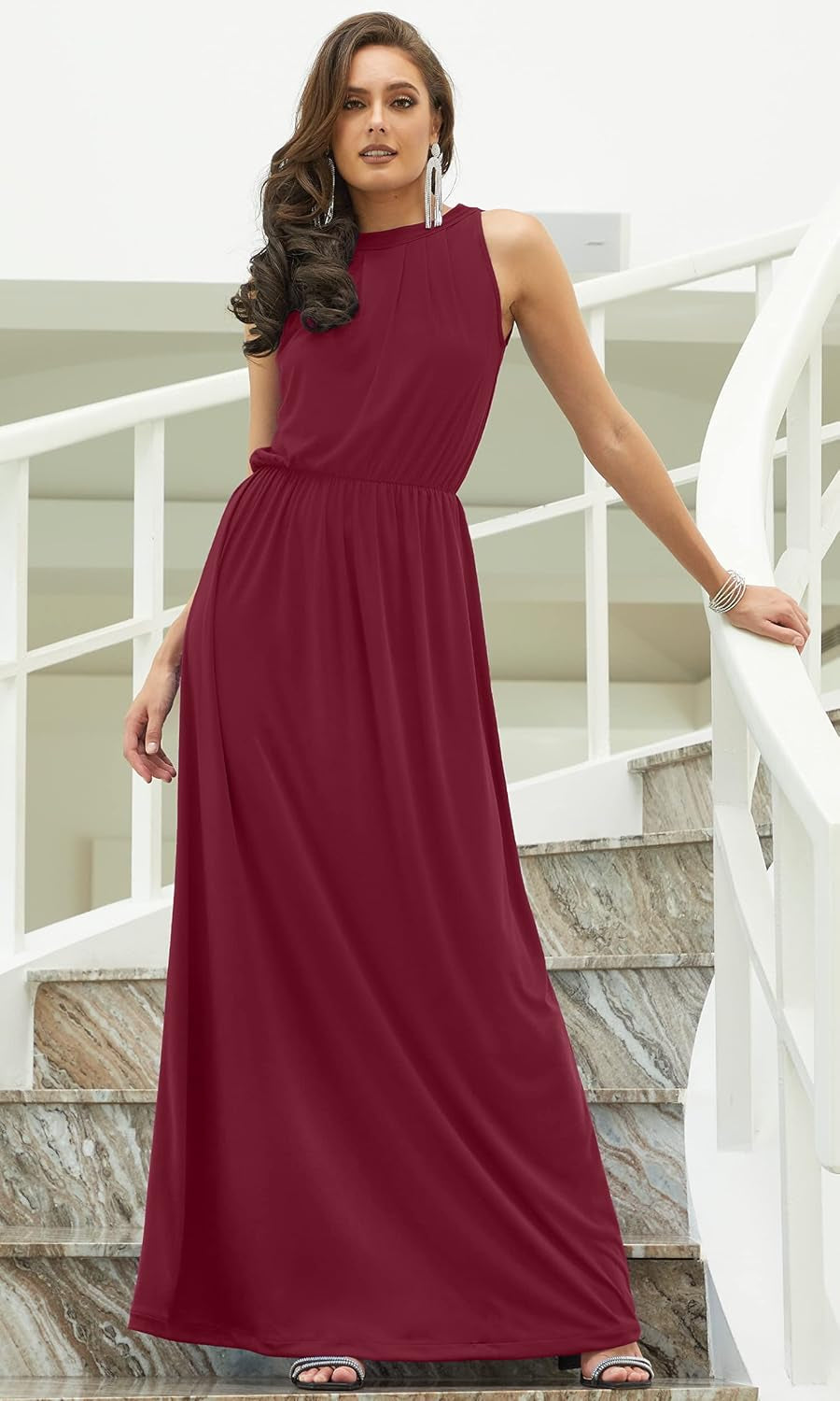 2025 Sexy Sleeveless Summer Formal Flowy Casual Gown