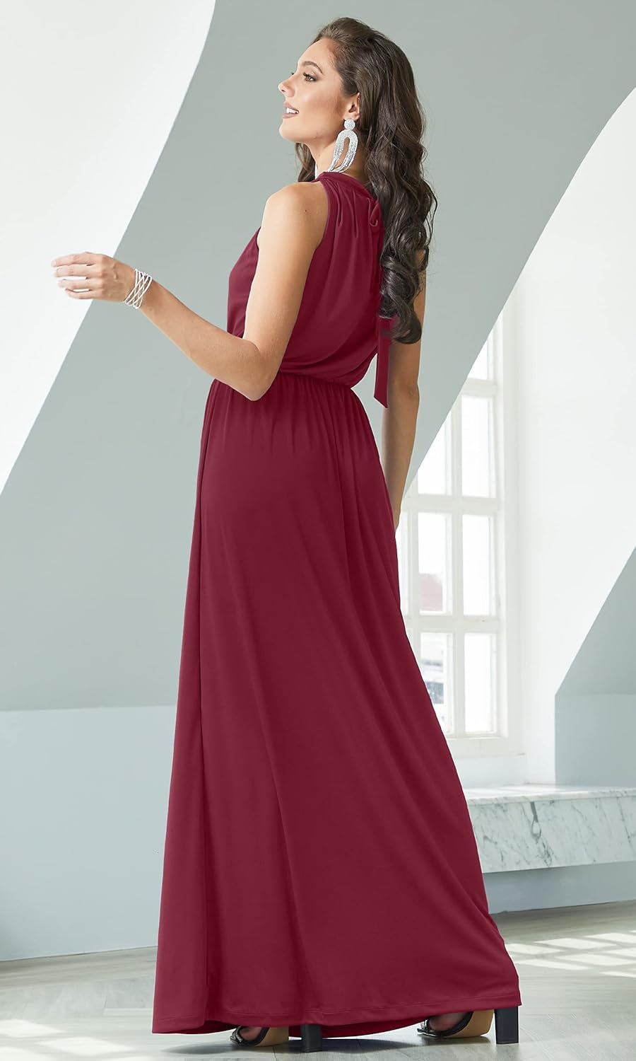 2025 Sexy Sleeveless Summer Formal Flowy Casual Gown