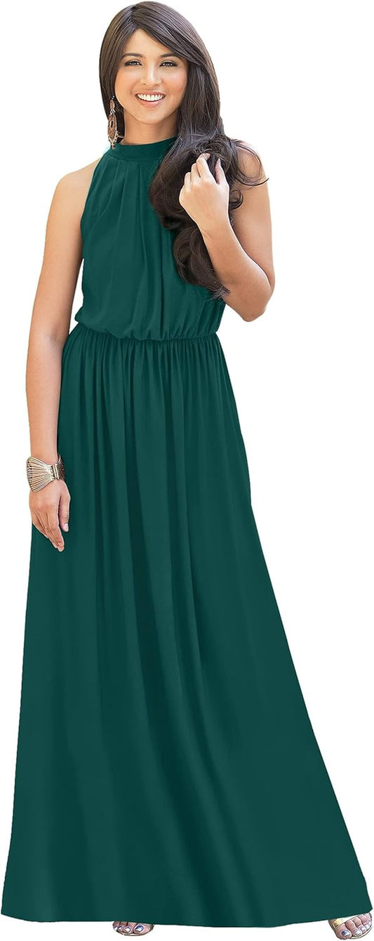 2025 Sexy Sleeveless Summer Formal Flowy Casual Gown